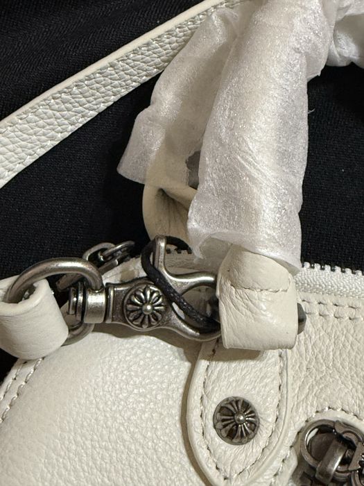 Geanta Chrome Hearts Dagger alba de Piele Noua