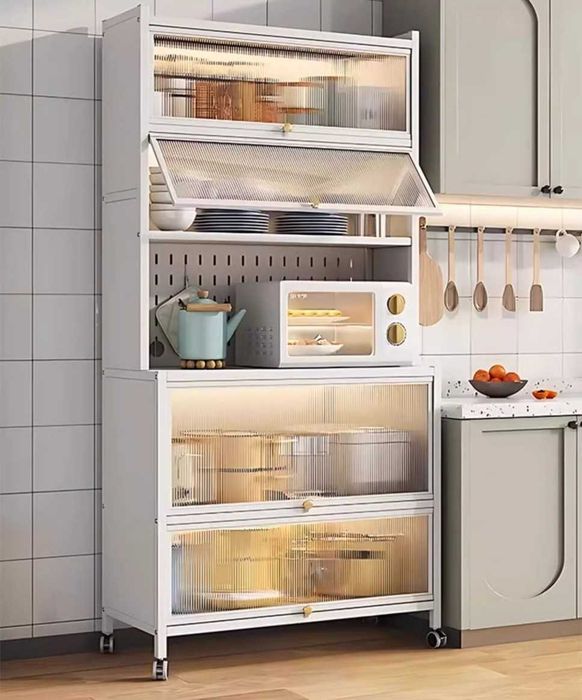 Стенка/ Кухонный шкаф с прозрачным окном/для посуды и продуктов