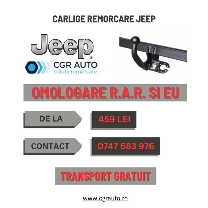 Carlige remorcare Jeep Livrare Rapida