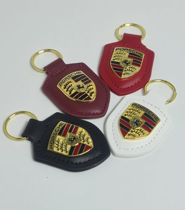 Breloc-Piele-Sigla-Logo-Stema-Emblema-Porsche-Cayenne-Panamera-Macan-Cayman-911
