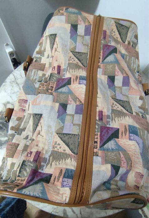 Geanta de voiaj cu manere din piele