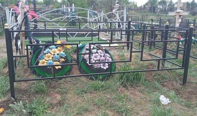 Ритуальные оградки, скамейки, столики, вазы с установкой