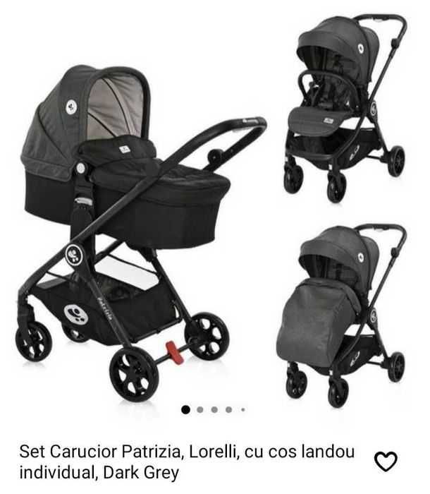 Carucior Lorelli Patrizia Dark Grey, 2 in 1