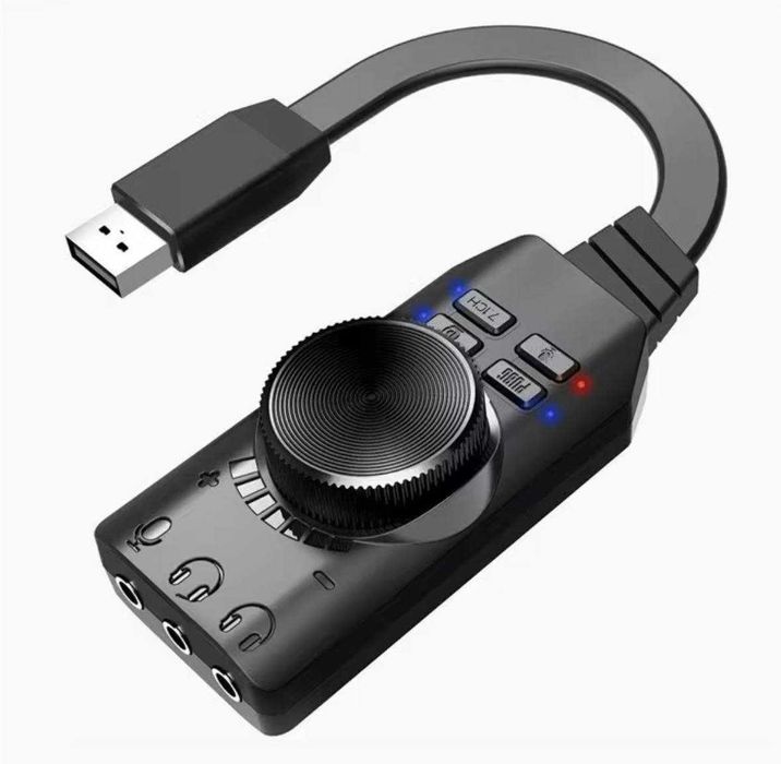 Внешняя звуковая карта PALMEXX AY35 DSP 24bit,USB2.0,7.1CH,GS3 Mark II