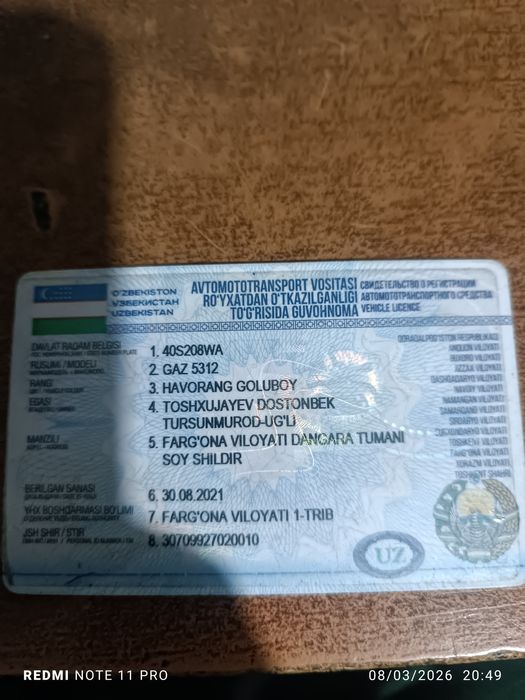 Gaz 53 sotiladi yili 1998