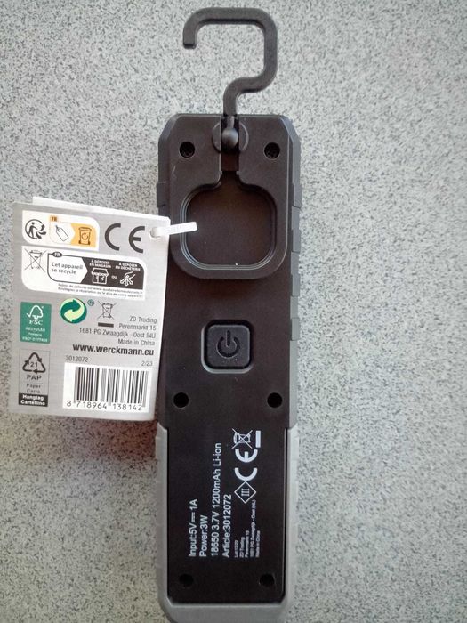 Lanterna+lampa de lucru Werckmann,2 in 1, reincarcabila