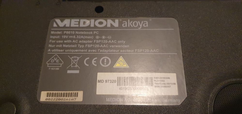 Vand laptop Medion Akoya P8610 18.4 inch