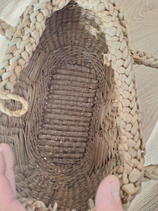 Плетена, сламена дамска чанта от 70-те