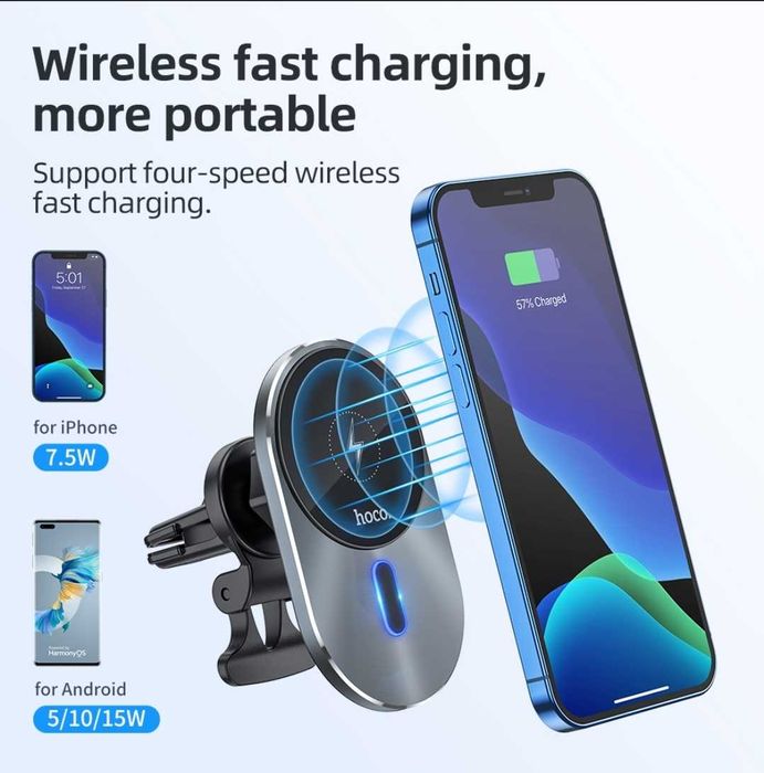 Hoco CA91 Магнитный Авто Держатель MagSafe 15W For iPhone 14 & 15