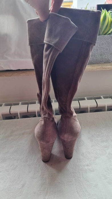Cizme dama Casadei,suede bej ,ms.40