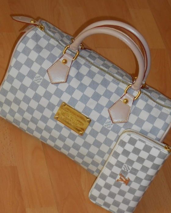 Geanta damă LV Speedy Medium+portofel,logo metalic auriu, saculet, eti