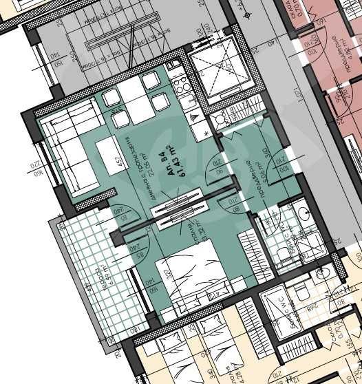 Продава се Двустаен апартамент в Асеновград - 61 кв.м за 1108 €/кв.м - Снимка #1