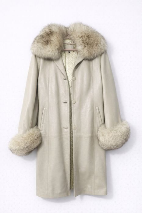 Palton piele naturala cu blana de vulpe