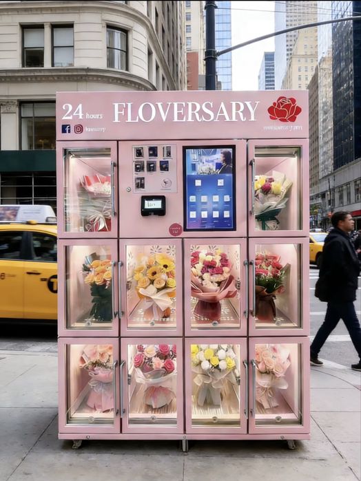 Вендинг автомат машина за цветя 24/7  за продажба на цветя
