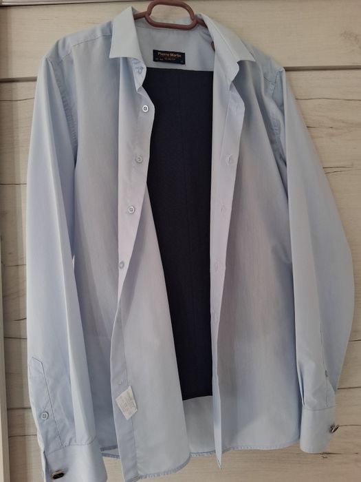 Costum barbati slim marimea 48   , sacou , pantaloni marimea 48.  camasa slim 43 purtat o singura data