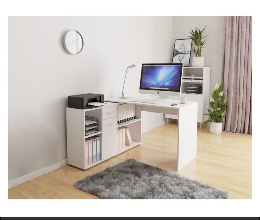 Birou alb reglabil