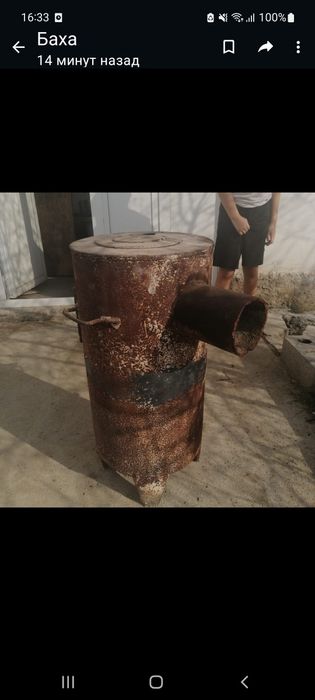 Печь буржуйка на дровах и углях