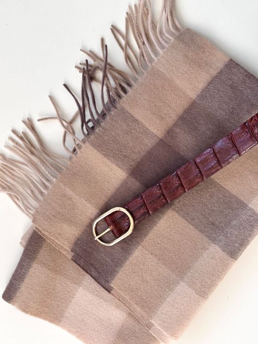 Сет от вълнен кариран шал и дамски колан Zara said