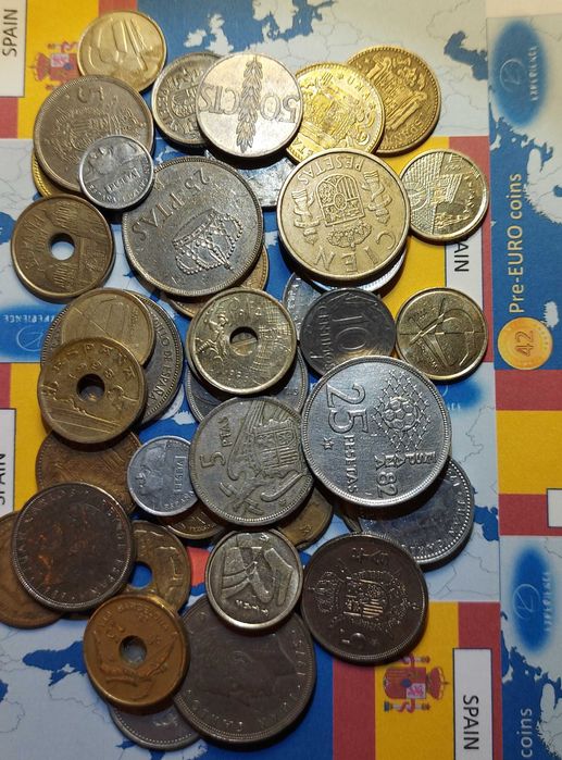 Испания 42 монети от серията „Преди еврото“