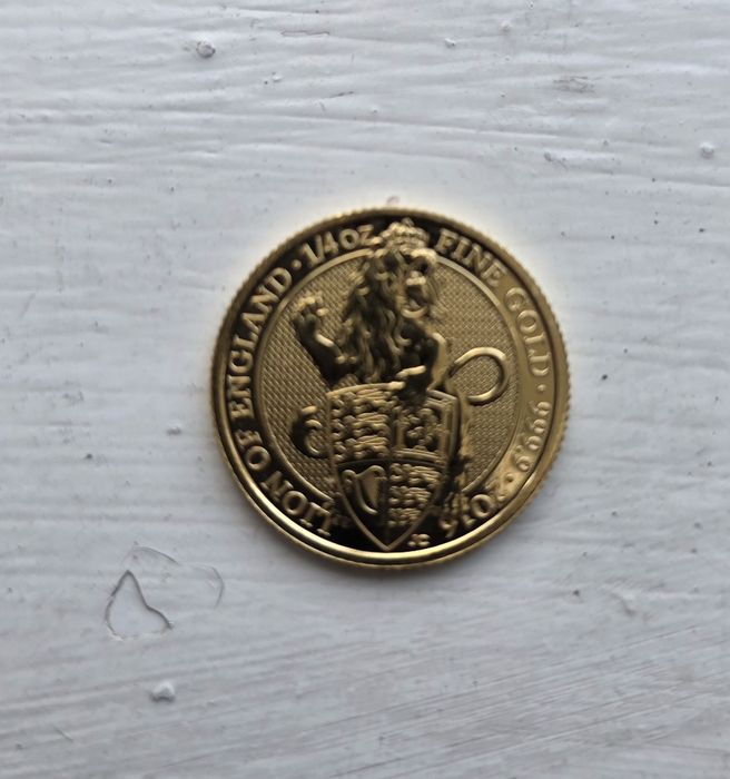 Moneda aur  2016 Lion of England 1/4 Oz Queen’s Beasts monedă aur 24k