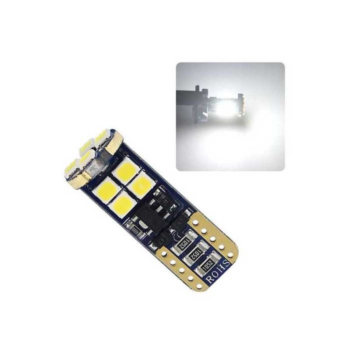 LED габаритни крушки T10 W5W Canbus, 6000 K бяла светлина, 2 броя
