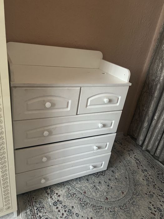 Детский пеленальный комод, 80x45x105 см, белый