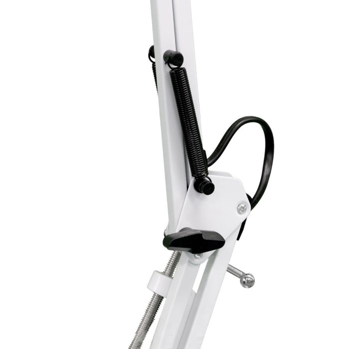 Lampă Cosmetică LED cu Lupă 5x, Braț Articulat Reglabil, Putere 24W, Fixare cu Menghină, Alb