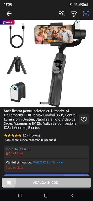 Stabilizator telefon Nou Gimbal  AI 360