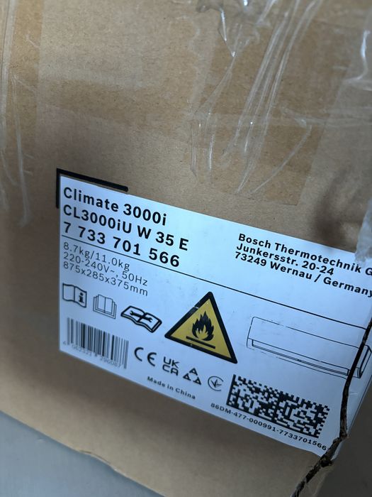 Aer Conditionat Bosch, 12.000 btu, nou.