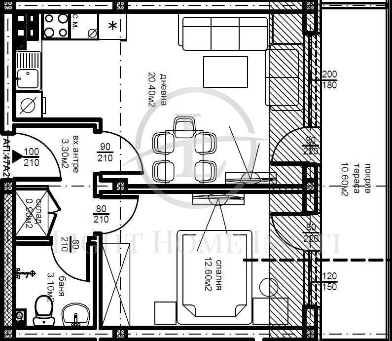 Продава се Двустаен апартамент в Пловдив, Южен - 64 кв.м за 1155 €/кв.м - Снимка #10