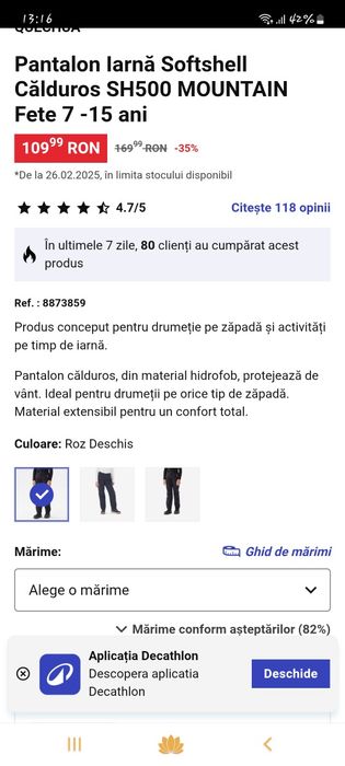 Pantalon Iarnă Softshell Călduros SH500 MOUNTAIN