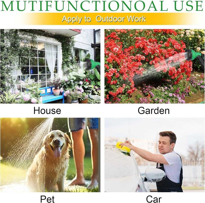 Furtun de gradina extensibil 30m cu duze  de pulverizare