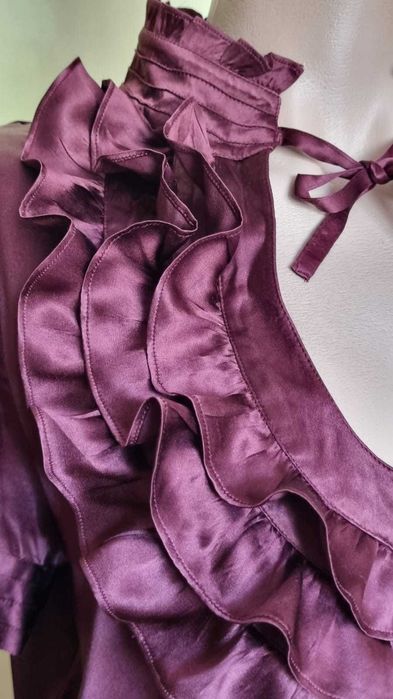 Camasa arhitecturala, matase naturala 100%, burgundy, marimea L