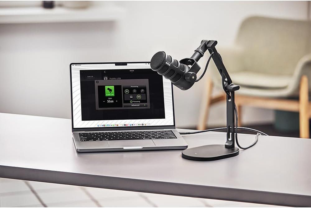 Microfon dinamic ,versatil de studio RØDE PodMic USB Black ,negru, sigilat