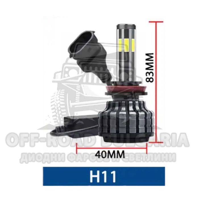 2 БРОЯ 360° LED Диодни крушки – H11 H8 H9 200W 12V +300%