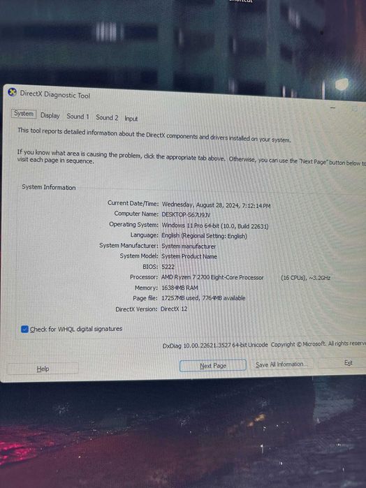 Pc myria v60 gaming