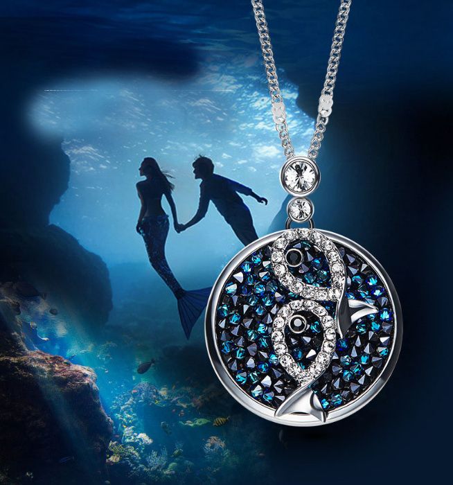 Colier din aliaj placat cu rodiu cu Cristale Swarovski