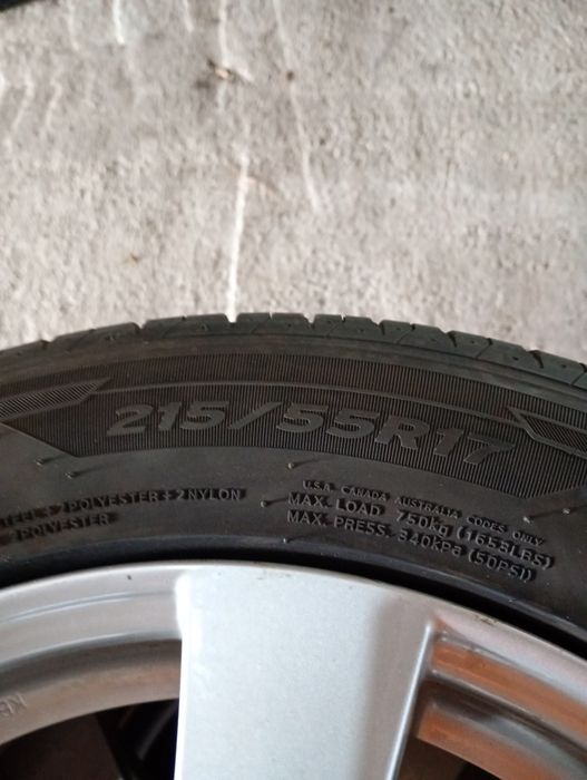 Хюндай,Датчия,Кия джанти със летни гуми 215/55/17 7J ET 43 5x115 цо 6