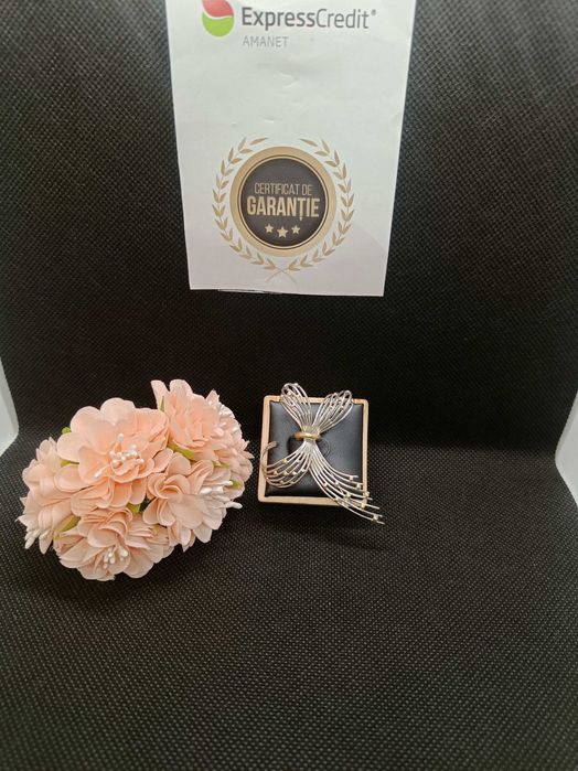 Brosa aur alb fundita 14K 8.10g (Ag16 Moldova b33728.2) - Garantie 2 ani!