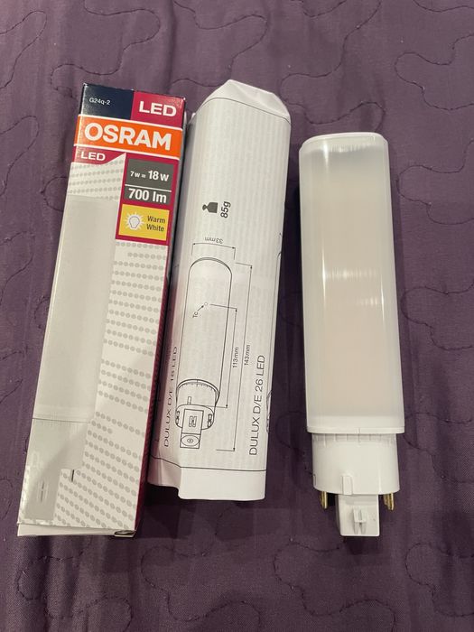 Led крушки Osram DULUX D/E LED 18 7W EM (G24Q-2) 18W
