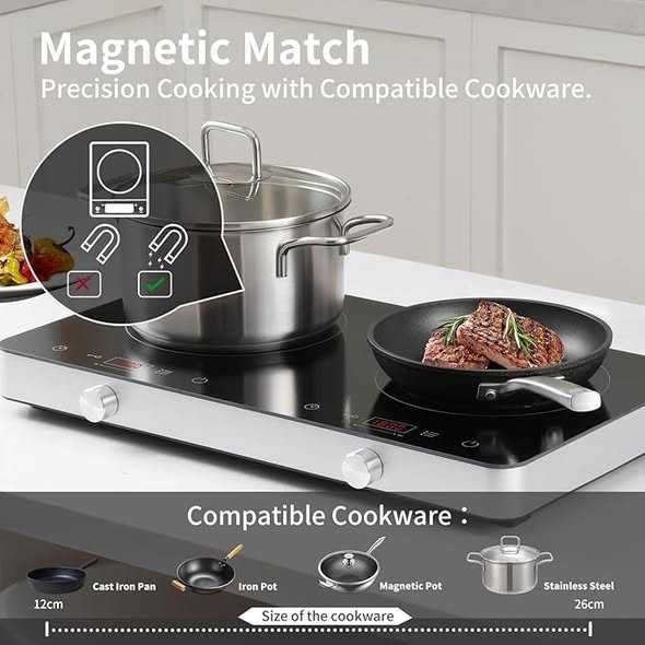 Plită cu inducție COOKTRON dublă cu control dual