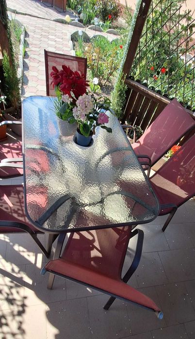 Masă și scaune de grădină