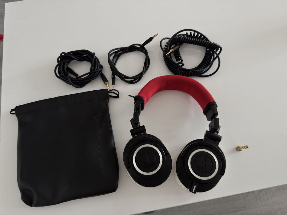 Audio Technica ATH-M50X, cutie originala + husa + cabluri