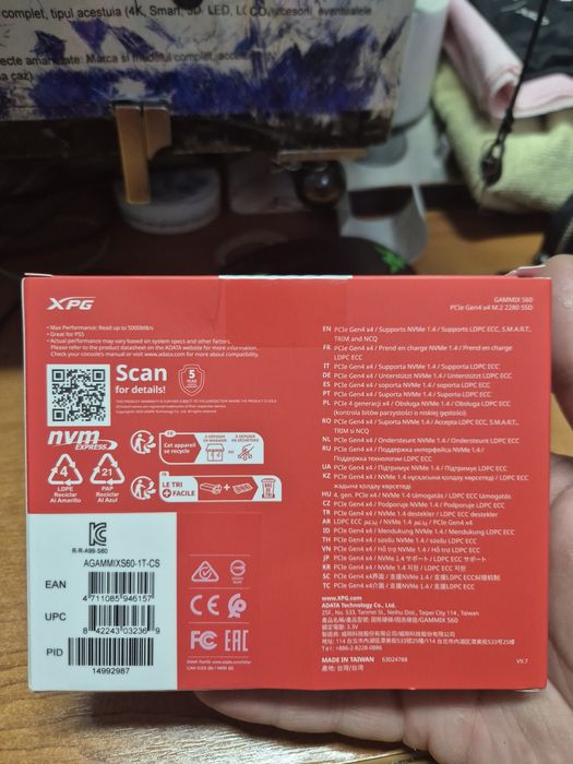 SSD Xpg gammix S60 1tb nvme m2 Sigilat