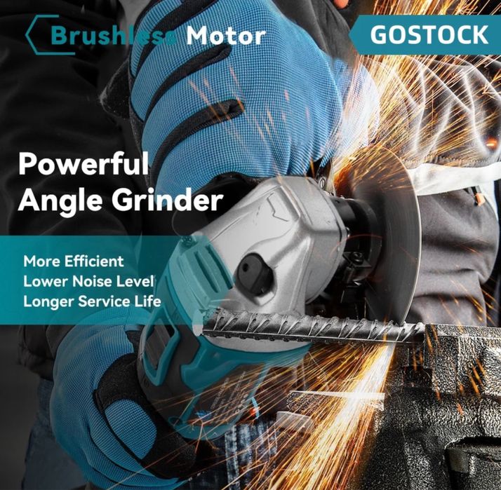 Polizor unghiular, motor fara perii, 3 viteze, cu 2 baterie, 1500W ~ Promotie ‼️