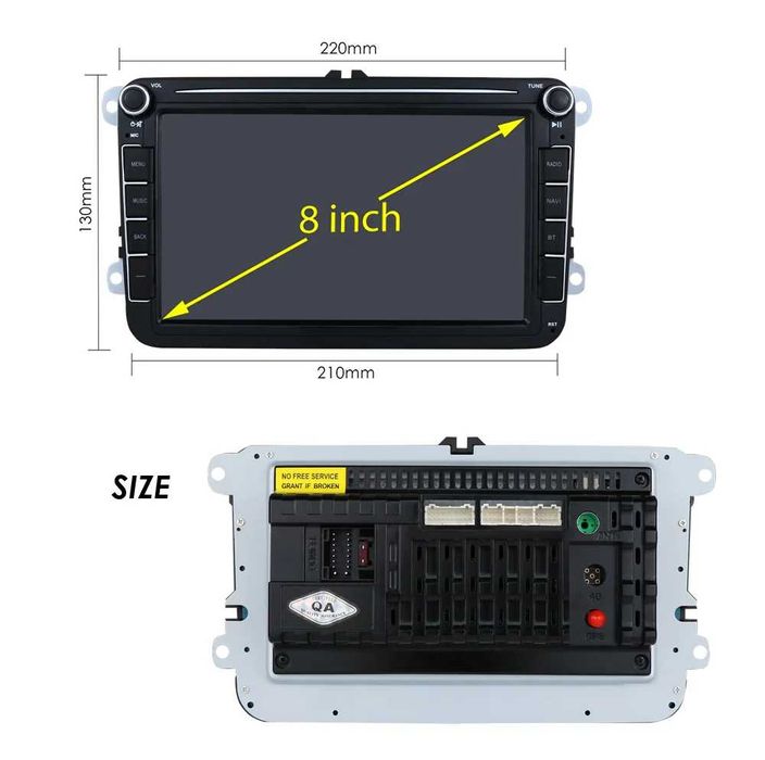 Мултимедия 8" Android 14 CARPLAY Volkswagen VW Golf PASSAT Seat SKODA