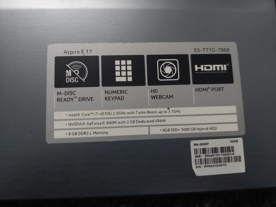 Laptop Acer aspire E17