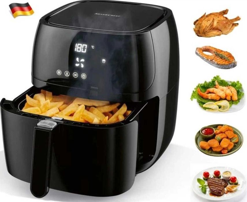 Фритюрник с горещ въздух Air Fryer Silver Crest XXL, 2150 W, 5.2л.