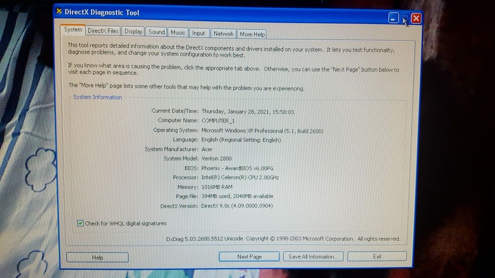sistem P4 Acer Veriton