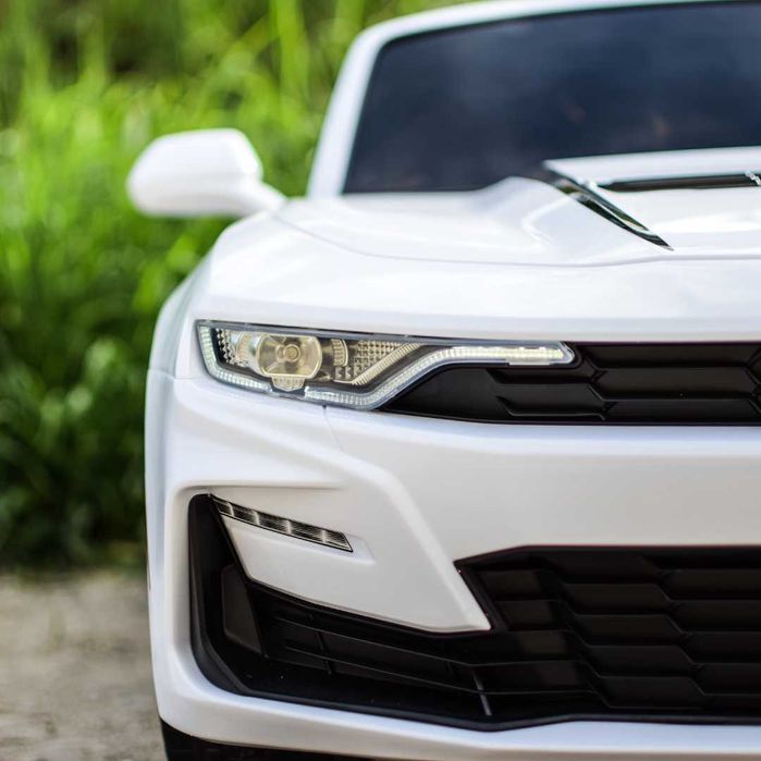 Masinuta electrica, Chevrolet Camaros cu roti moi, scaun tapitat White